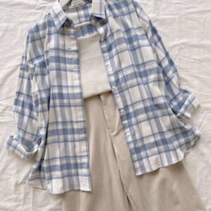 Kemeja Flanel Oversize Casual Wanita